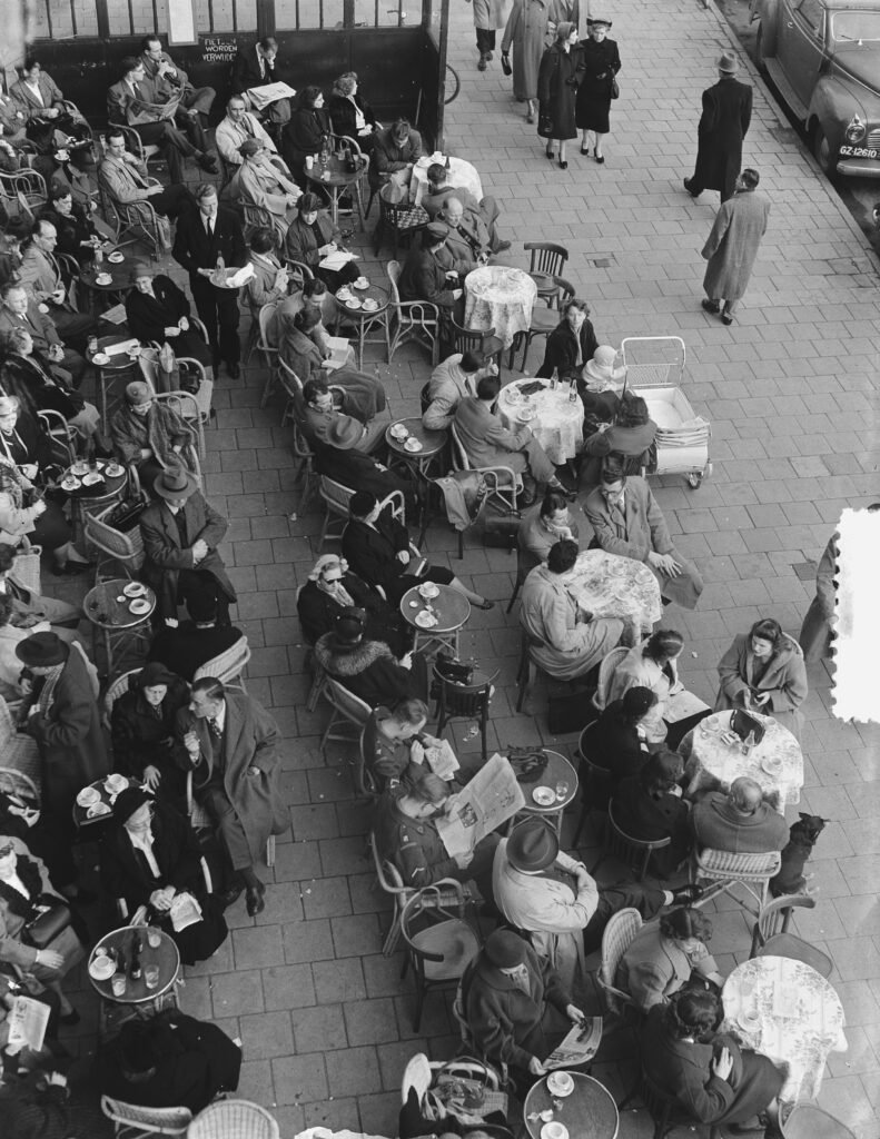 People on a cafe terrace in Amsterdam
